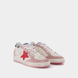 Ball Star Sneakers in White Leather