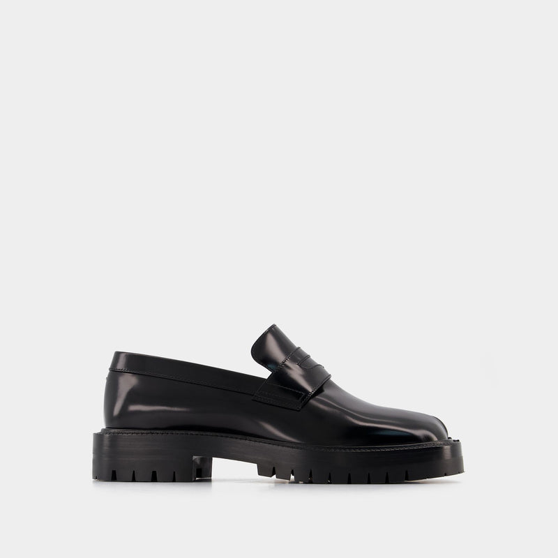 Mocassins Tabi County Flat Shoes - Maison Margiela - Black - Leather