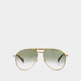 Gg1220S Sunglasses - Gucci  - Gold/Green - Metal