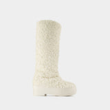 Tall Eco Shearling Chunk Sole Boots in Ivory Poly