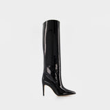 Stiletto Boots 85 in Black Patent Leather