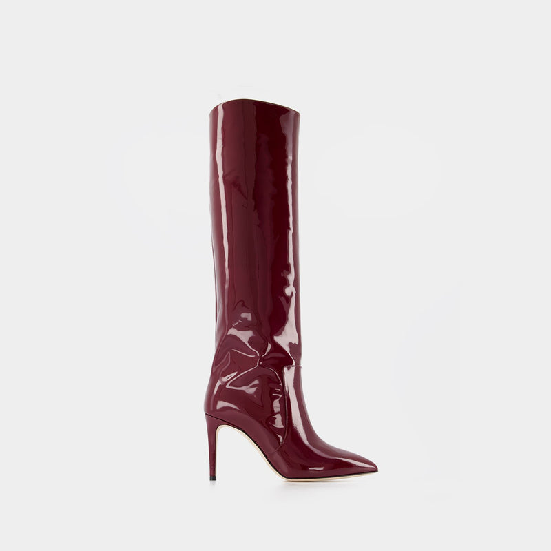 Stiletto Boots 85 in Red Patent Leather