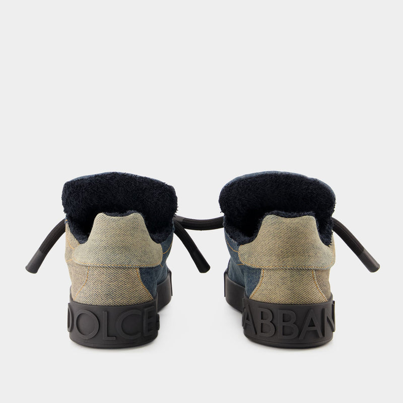 Portofino Custom Patch Sneakers - Dolce & Gabbana -  Blue - Denim