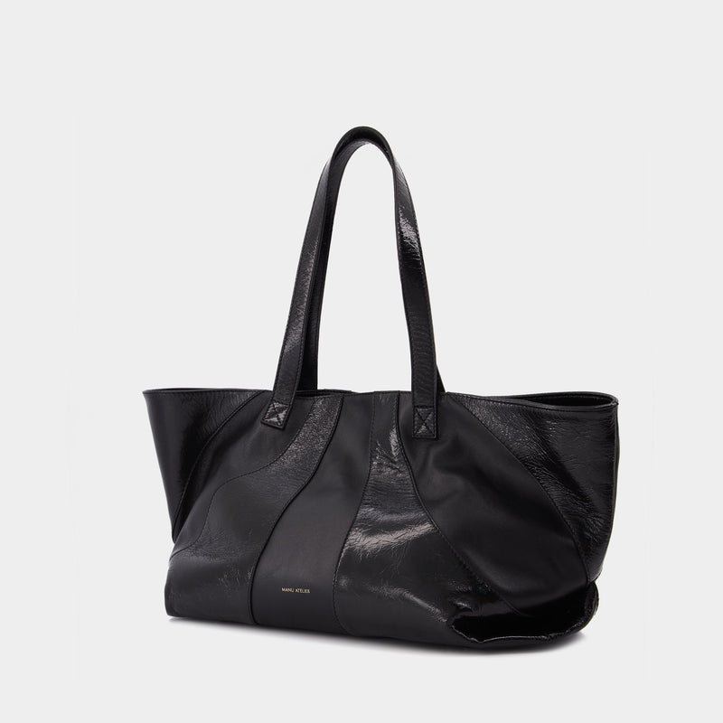 Manu Carry Bag in Black Leather