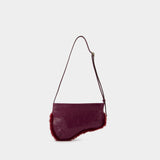 Mini Curve Bag in Burgundy Leather