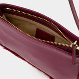 Mini Curve Bag in Burgundy Leather