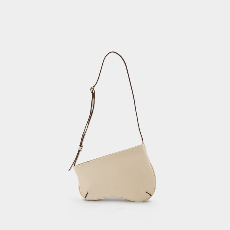 Mini Curve Hobo Bag - Manu Atelier - Ivory - Leather