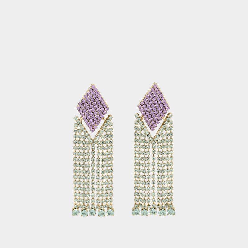 Scorpios Earrings in White and Purple Brass