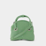 Circle Brot Bag in Green Leather