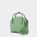 Circle Brot Bag in Green Leather