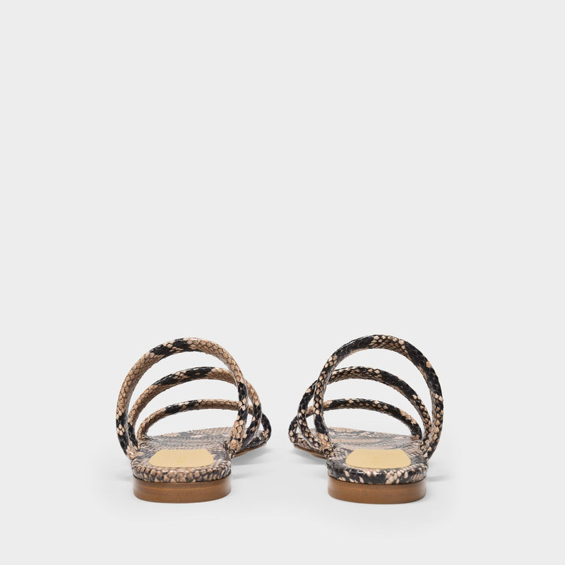 Chrissy Sandals in Natural Snake Print Leather