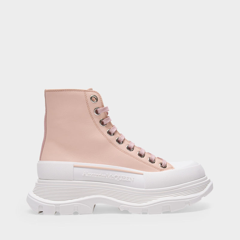 Tread Slick Sneakers in Pink Leather