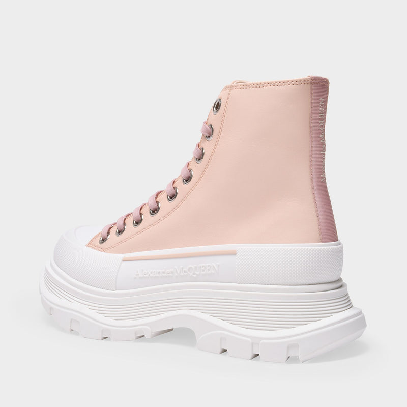 Tread Slick Sneakers in Pink Leather