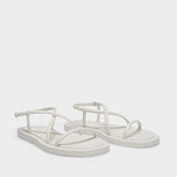Upper and Ru Sandals in White Leather