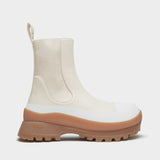 Trace Light Texture Ankle Boots in Beige Polyurethane