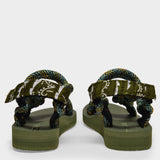 Trekky Sandals in Green Polyester