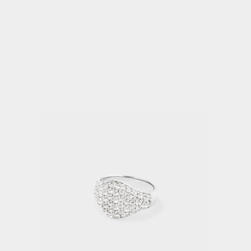 Mini Oval Cocktail Ring in Silver