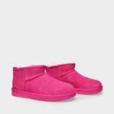Classic Ultra Mini Ankle Boots in Pink Leather