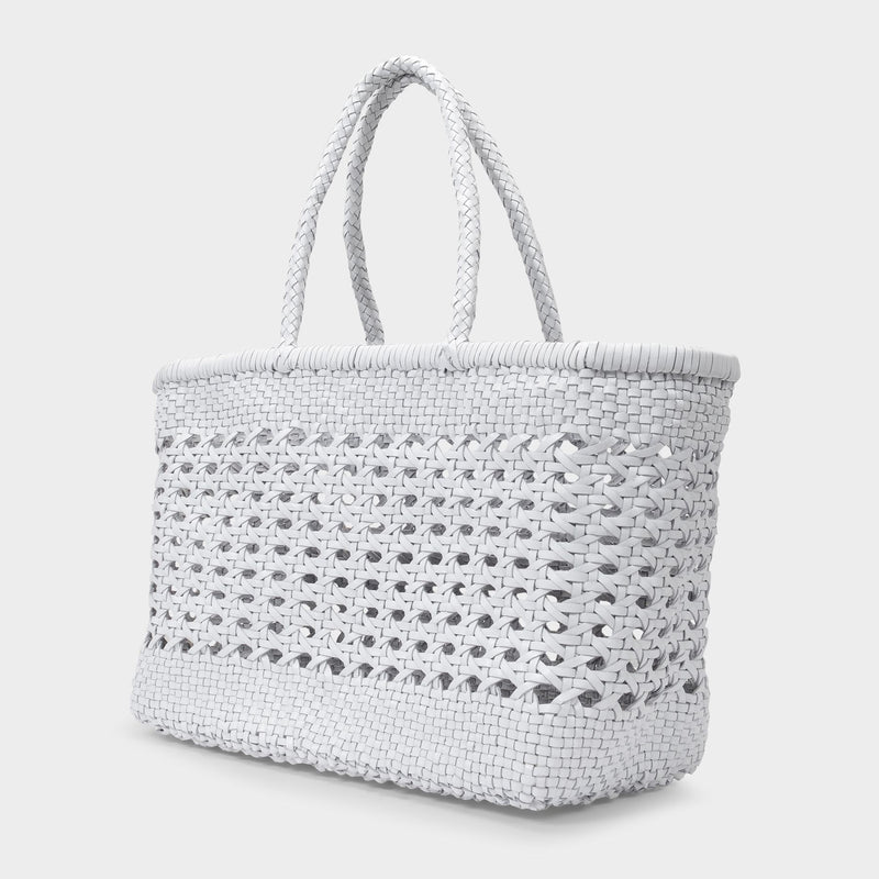 Cannage Max Bag in White Braided Leather