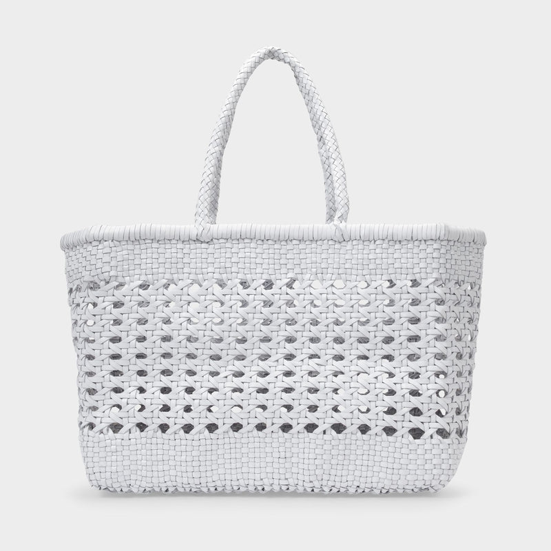 Cannage Max Bag in White Braided Leather