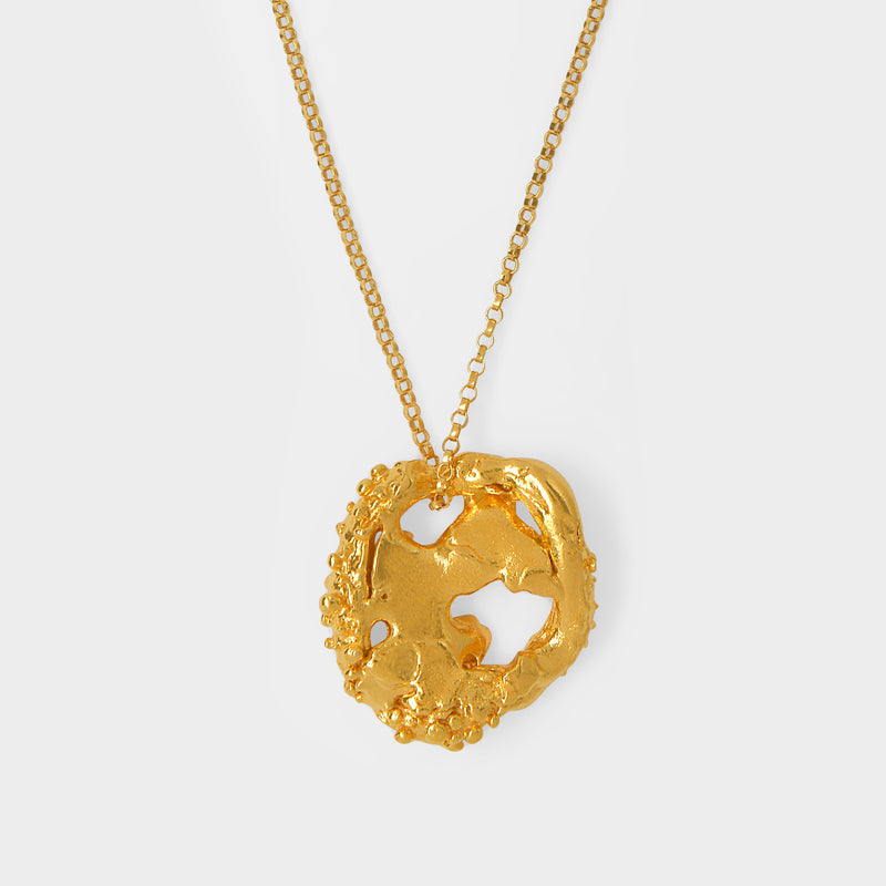 The Craters We Know Necklace in Gold Plated Bronze