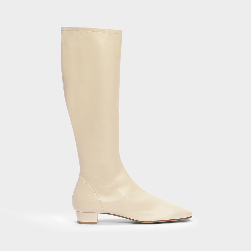 Edie Boots in Off-White Leather