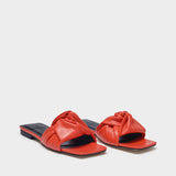 Lima Sandals in Red Smooth Leather