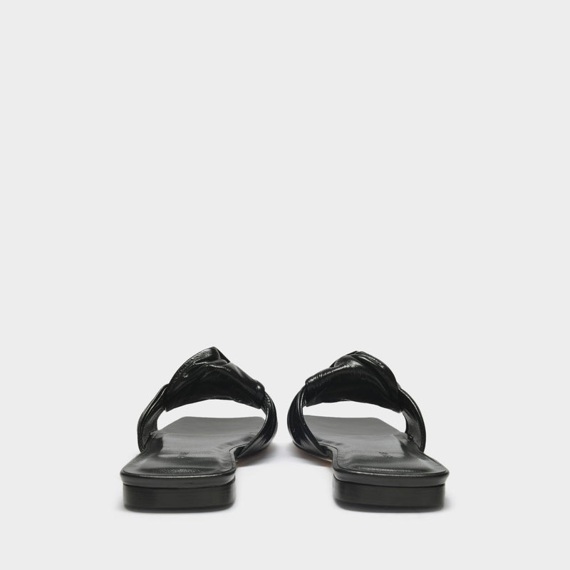 Lima Sandals in Black Smooth Leather