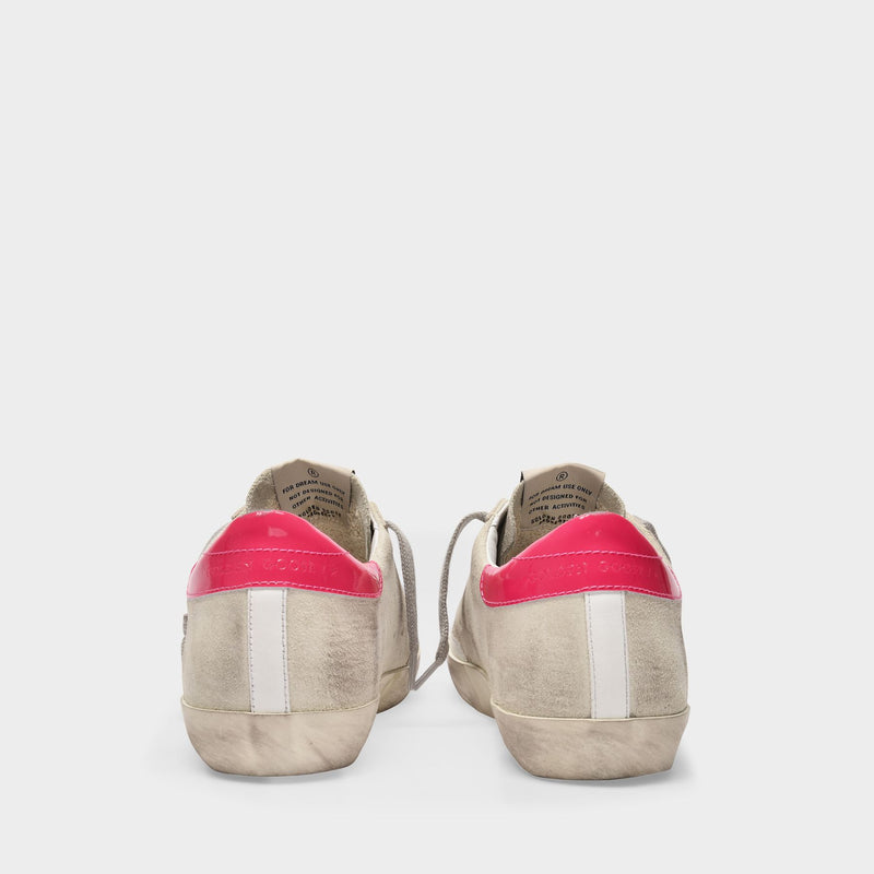 Super-Star Baskets in White and Red Leather