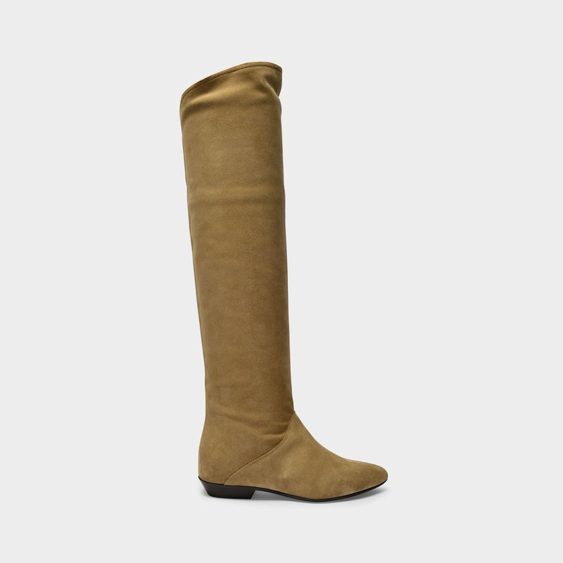 Seelys Boots in Bronze Suede Leather