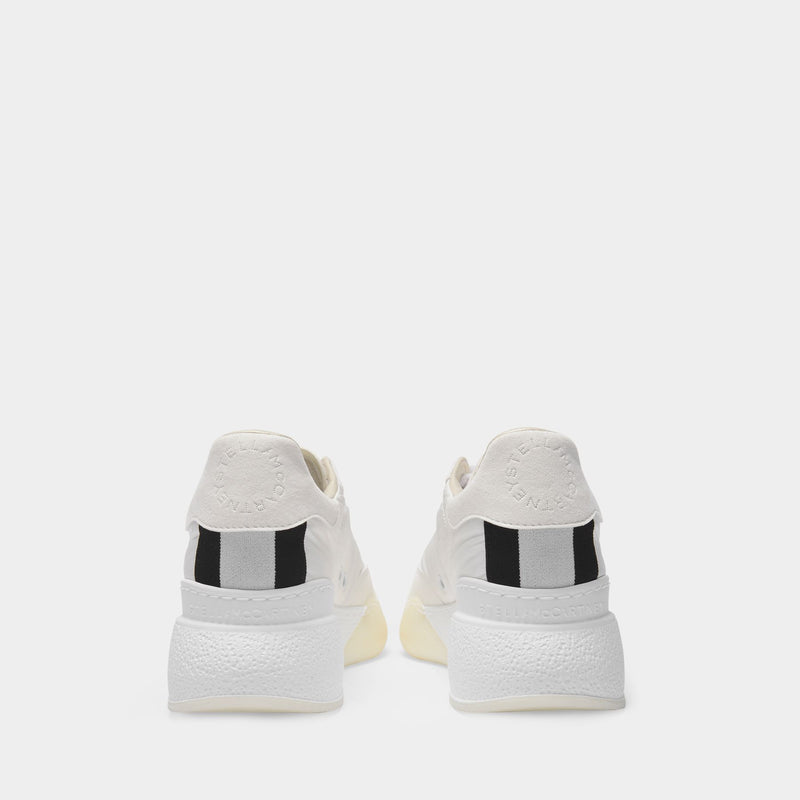Loop Sneakers in White and Black Eco Leather