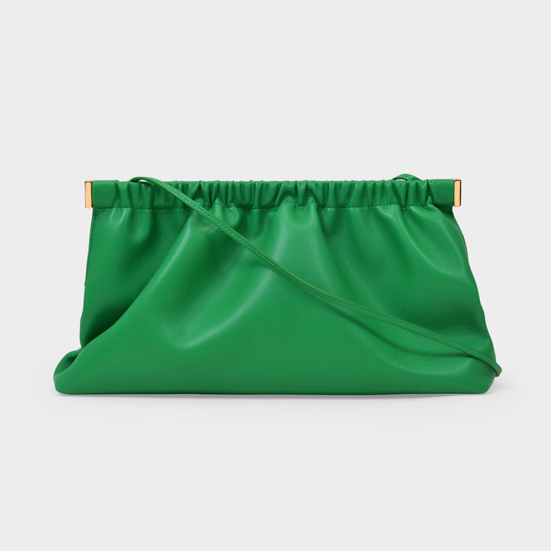 The Bar Clutch Bag in Green Vegan Leather