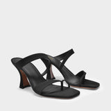 Sika Sandals in Black Grosgrain Smooth Leather