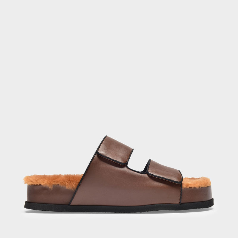 Dombai Sherling Sandals in Brown Leather