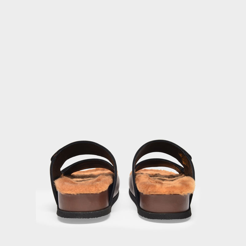 Dombai Sherling Sandals in Brown Leather