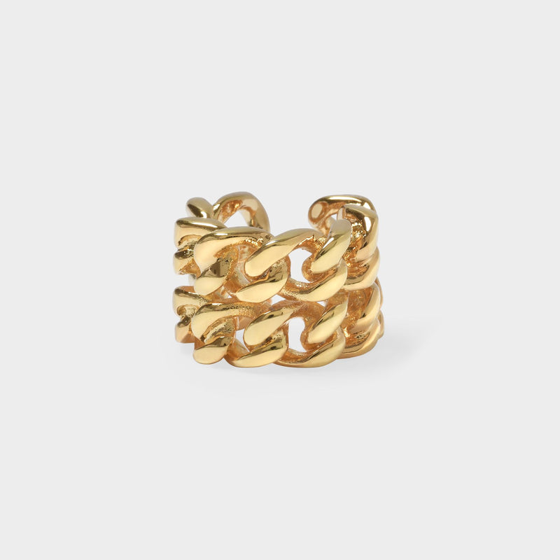 Double Chain Earcuff in Gold Plated Brass