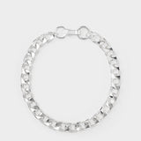 Bold Chain Claw Necklace in Silver