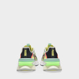 OP1 Pwrframe Abstract Sneakers in Fluo Yellow Canvas