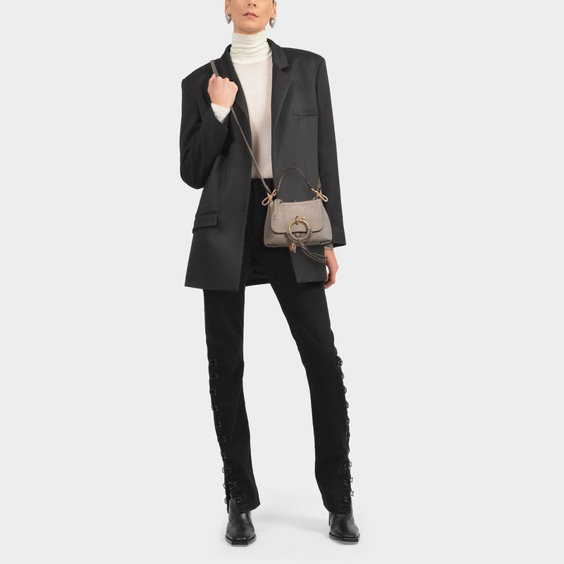 Joan Mini Bag in Motty Grey Leather