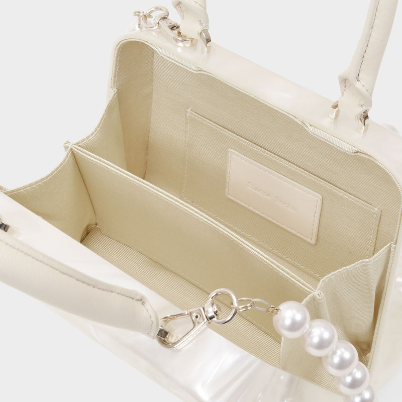 Mini Handheld Case Bag in White PVC