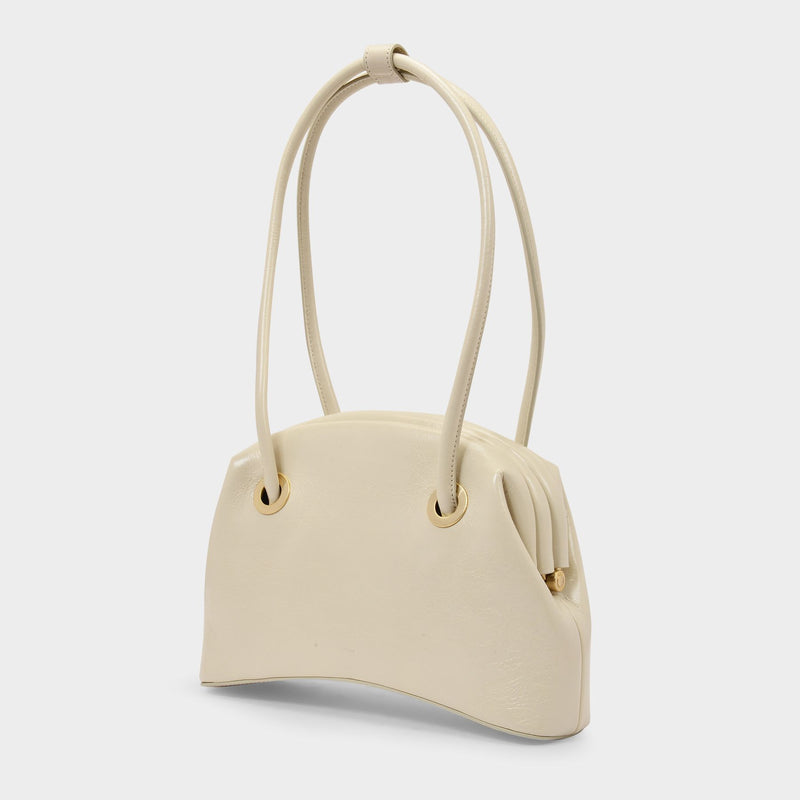 Circle Brot Bag in Beige Leather
