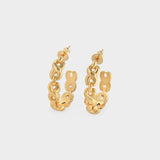 Twist Bold Link Hoop Earrings in Gold Brass