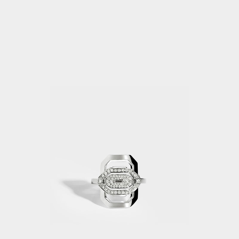 My Way Mini Semi-Pavé Ring in Diamonds/Silver