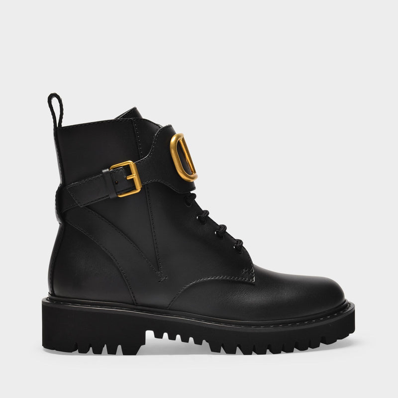 Combat Boot T.35 in Black Leather